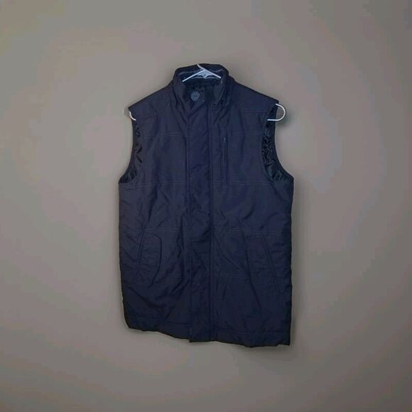 Levi's Vest Mens Size Medium 38×27 Black Lined 100% Nylon Buttoned Zipper 2011 - Picture 1 of 15